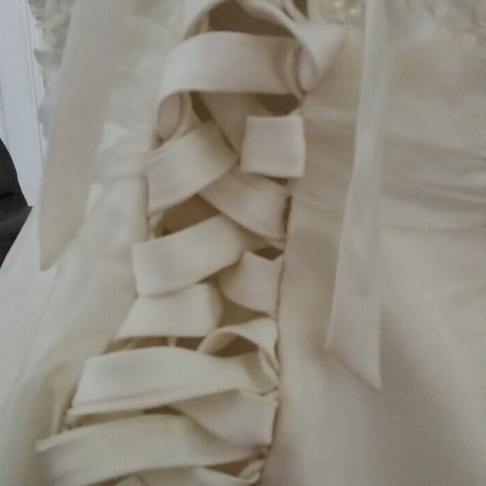 Satin Vintage Evening/ Bride Dress Wclutch - Picture 5 of 11